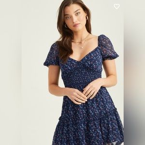 NWT Altar’d State Carole Floral Mini Dress Navy Small